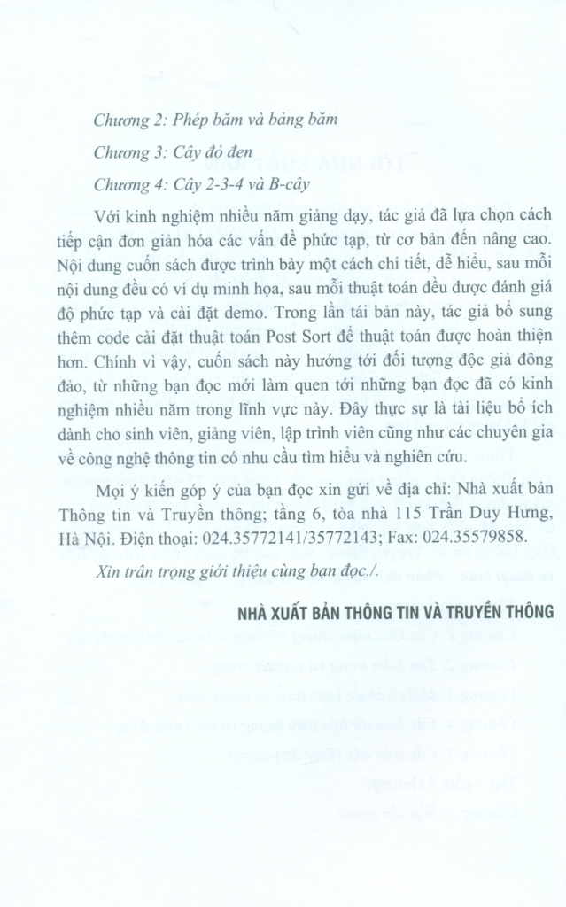 CẤU TRÚC DỮ LIỆU VÀ THUẬT TOÁN - PHÂN TÍCH VÀ CÀI ĐẶT TRÊN C/C++ (Tập 1)